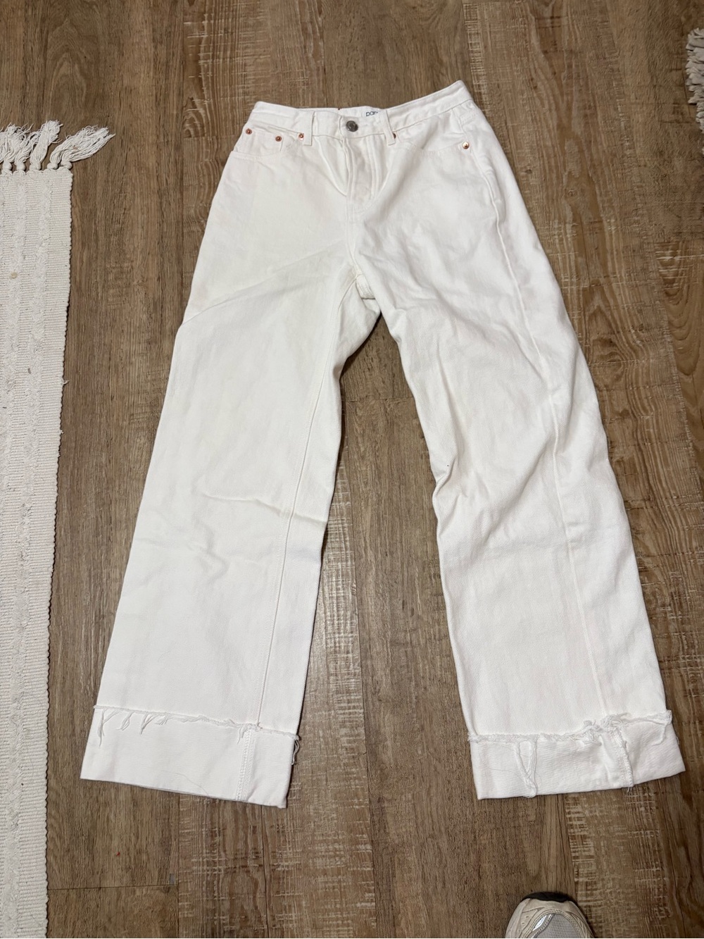 Parke Wide Leg White Denim Jeans size 24